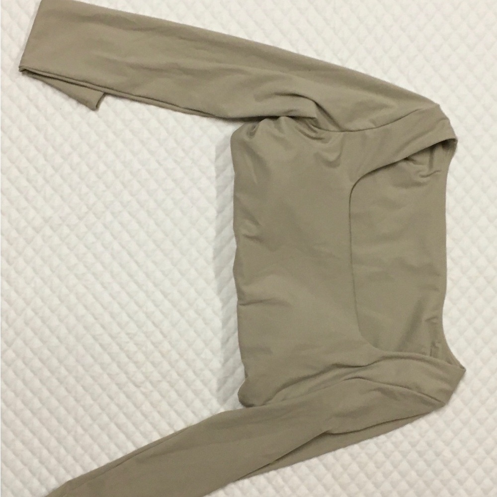 Long Sleeve Tan Crop Top